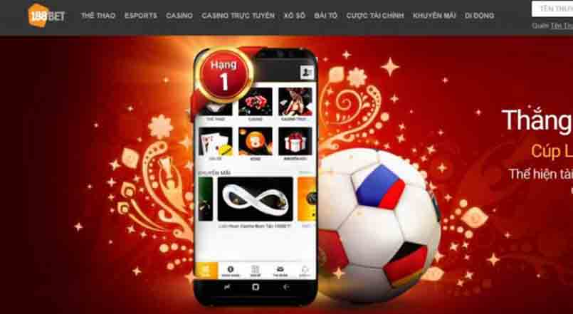 188Bet - Nhà cái cá cược thể thao, game bài uy tín và minh bạch nhất 2022