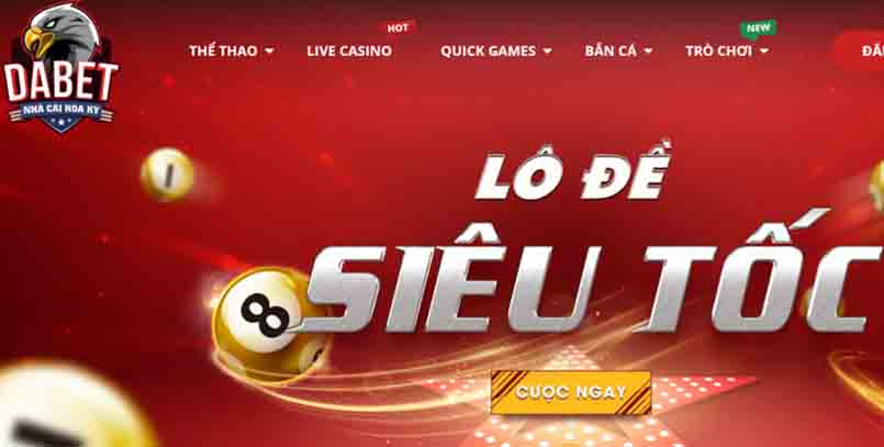 Hệ thống cá cược tại Dabet đa dạng từ thể thao, casino, lô đề cho đến slot game đổi thưởng